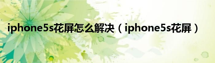 iphone5s花屏怎么解决【iphone5s花屏】