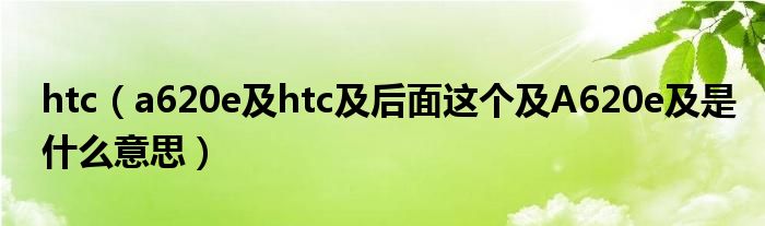 htc【a620e及htc及后面这个及A620e及是什么意思】