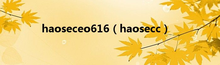 haoseceo616【haosecc】