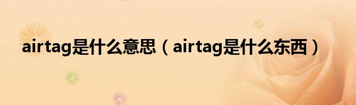 airtag是什么意思【airtag是什么东西】