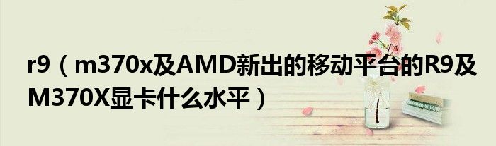 r9【m370x及AMD新出的移动平台的R9及M370X显卡什么水平】