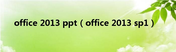 office 2013 ppt【office 2013 sp1】