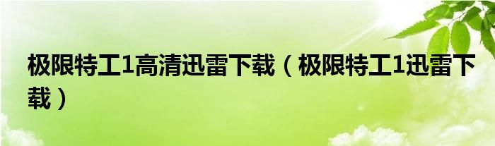 极限特工1高清迅雷下载【极限特工1迅雷下载】