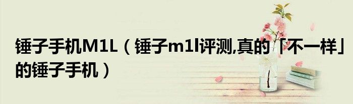 锤子手机M1L【锤子m1l评测,真的「不一样」的锤子手机】