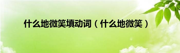 什么地微笑填动词【什么地微笑】