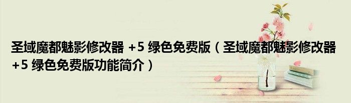 圣域魔都魅影修改器 +5 绿色免费版【圣域魔都魅影修改器 +5 绿色免费版功能简介】