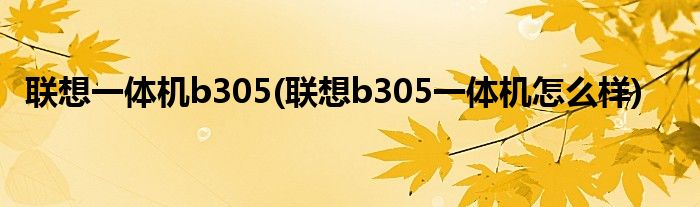 联想一体机b305(联想b305一体机怎么样)