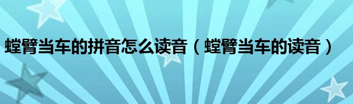 螳臂当车的拼音怎么读音【螳臂当车的读音】