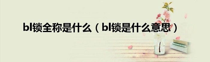 bl锁全称是什么【bl锁是什么意思】