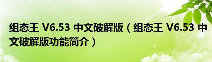 组态王 V6.53 中文破解版【组态王 V6.53 中文破解版功能简介】