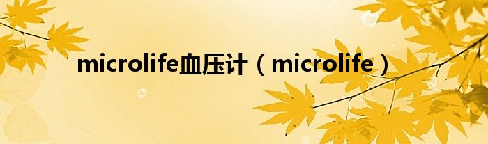 microlife血压计【microlife】