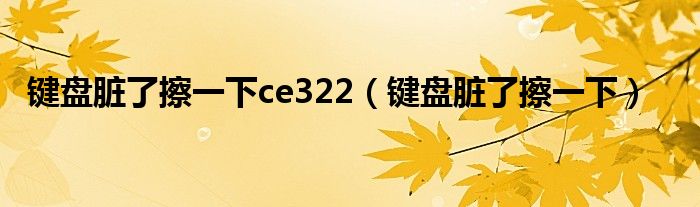 键盘脏了擦一下ce322【键盘脏了擦一下】