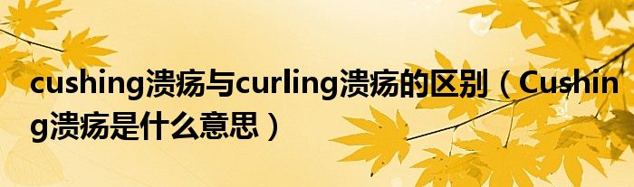 cushing溃疡与curling溃疡的区别【Cushing溃疡是什么意思】