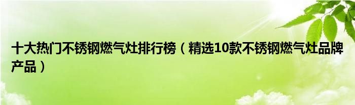 十大热门不锈钢燃气灶排行榜【精选10款不锈钢燃气灶品牌产品】