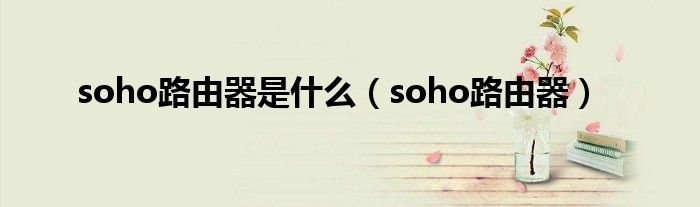 soho路由器是什么【soho路由器】