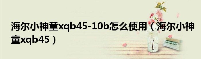 海尔小神童xqb45-10b怎么使用【海尔小神童xqb45】