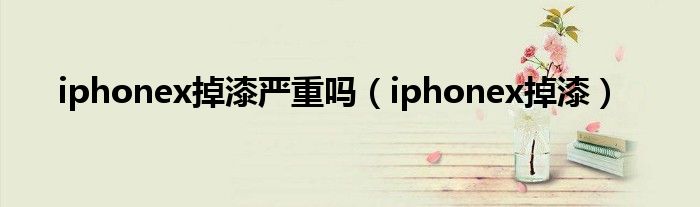 iphonex掉漆严重吗【iphonex掉漆】