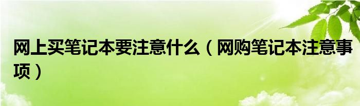 网上买笔记本要注意什么【网购笔记本注意事项】