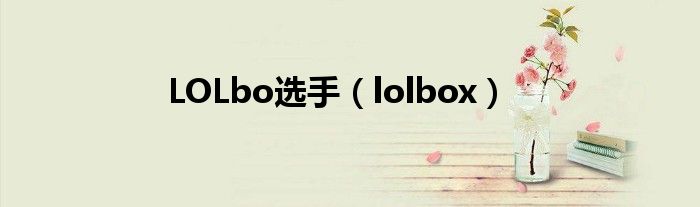 LOLbo选手【lolbox】