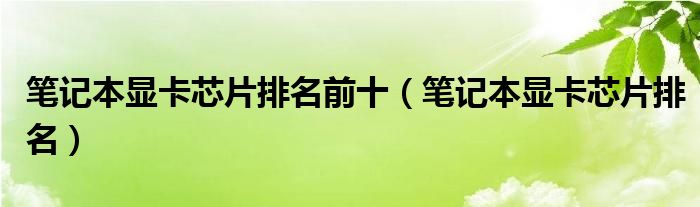 笔记本显卡芯片排名前十【笔记本显卡芯片排名】