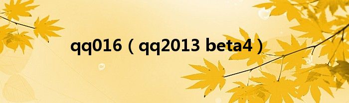 qq016【qq2013 beta4】