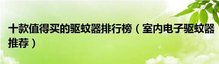 十款值得买的驱蚊器排行榜【室内电子驱蚊器推荐】