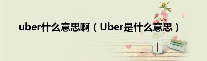 uber什么意思啊【Uber是什么意思】