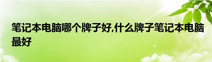 笔记本电脑哪个牌子好,什么牌子笔记本电脑最好