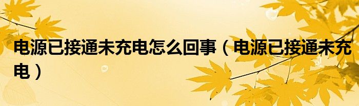 电源已接通未充电怎么回事【电源已接通未充电】