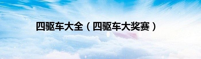 四驱车大全【四驱车大奖赛】