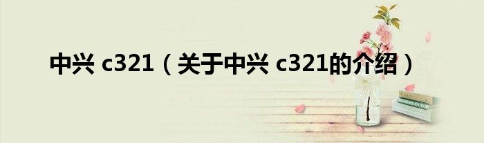 中兴 c321【关于中兴 c321的介绍】