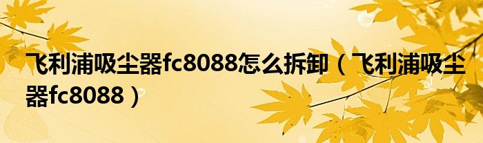 飞利浦吸尘器fc8088怎么拆卸【飞利浦吸尘器fc8088】