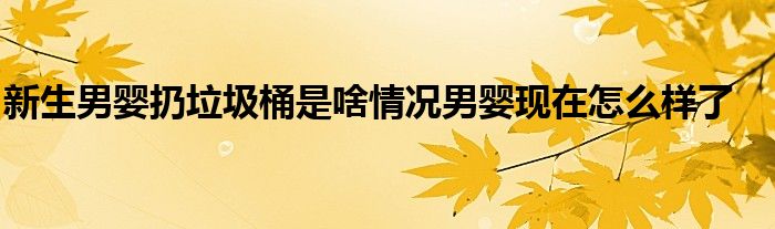 新生男婴扔垃圾桶是啥情况男婴现在怎么样了