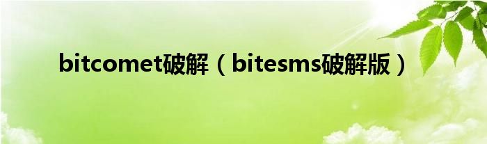 bitcomet破解【bitesms破解版】