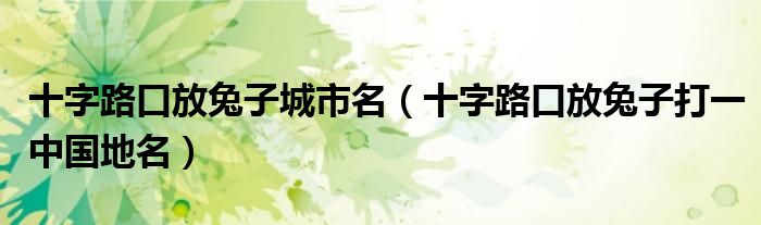 十字路口放兔子城市名【十字路口放兔子打一中国地名】