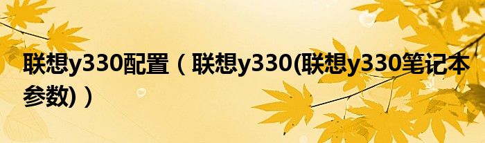 联想y330配置【联想y330(联想y330笔记本参数)】