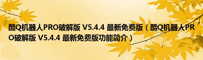 酷Q机器人PRO破解版 V5.4.4 最新免费版【酷Q机器人PRO破解版 V5.4.4 最新免费版功能简介】