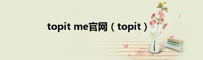 topit me官网【topit】