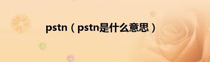 pstn【pstn是什么意思】