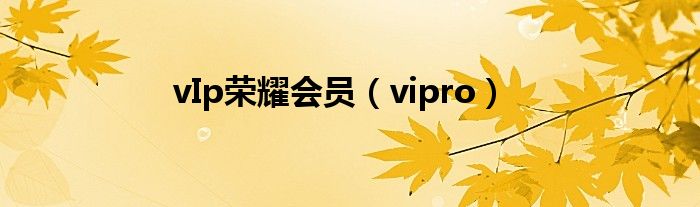 vIp荣耀会员【vipro】