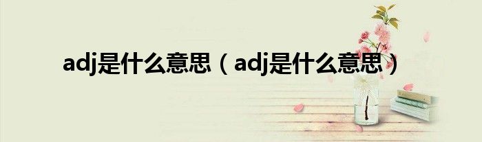 adj是什么意思【adj是什么意思】