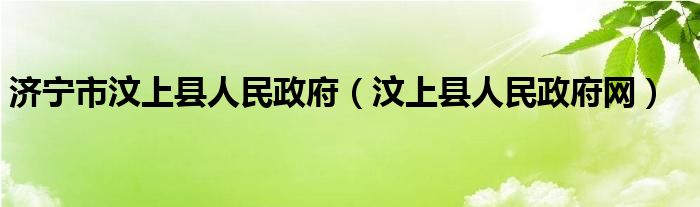 济宁市汶上县人民政府【汶上县人民政府网】