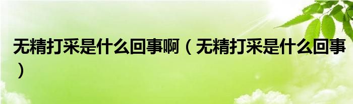 无精打采是什么回事啊【无精打采是什么回事】