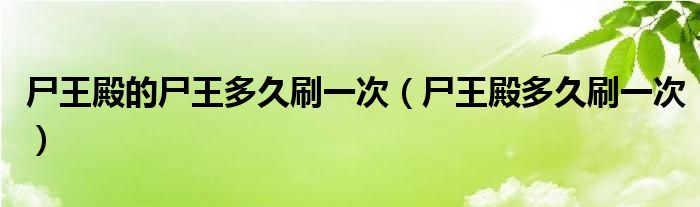 尸王殿的尸王多久刷一次【尸王殿多久刷一次】