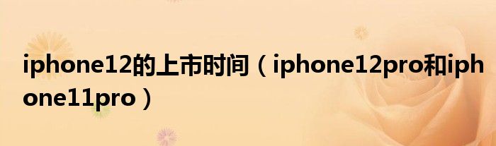 iphone12的上市时间【iphone12pro和iphone11pro】