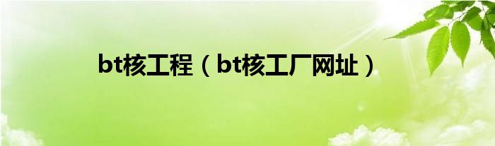 bt核工程【bt核工厂网址】