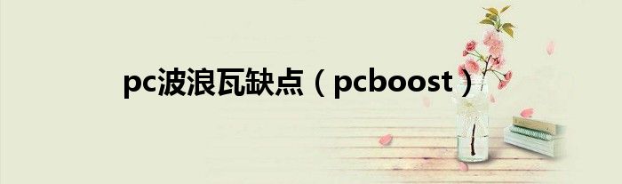 pc波浪瓦缺点【pcboost】