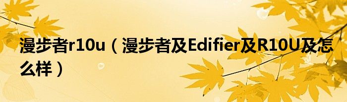 漫步者r10u【漫步者及Edifier及R10U及怎么样】