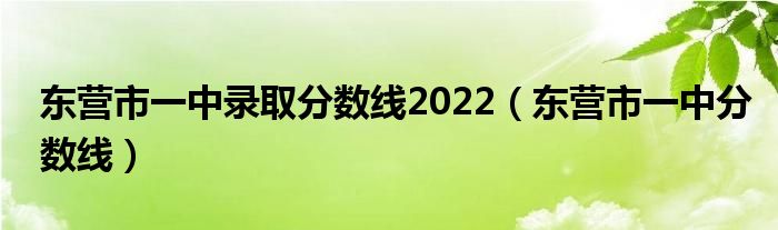 东营市一中录取分数线2022【东营市一中分数线】