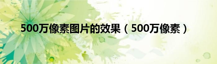 500万像素图片的效果【500万像素】